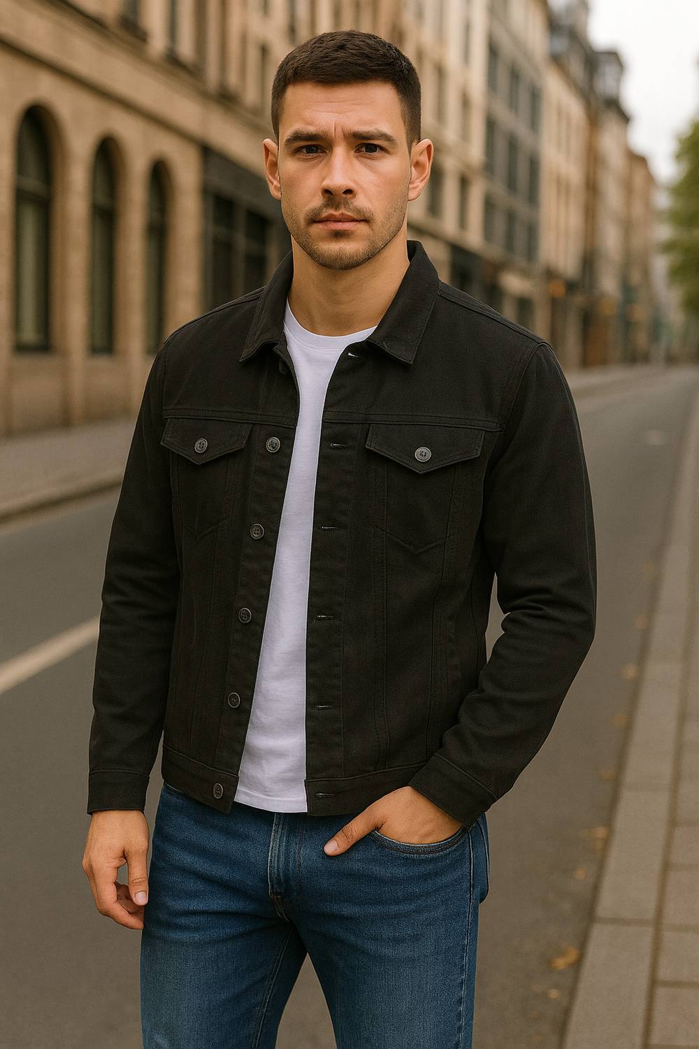 KASHIAN Full Sleeve Solid Men Denim Jacket - Buy KASHIAN Full