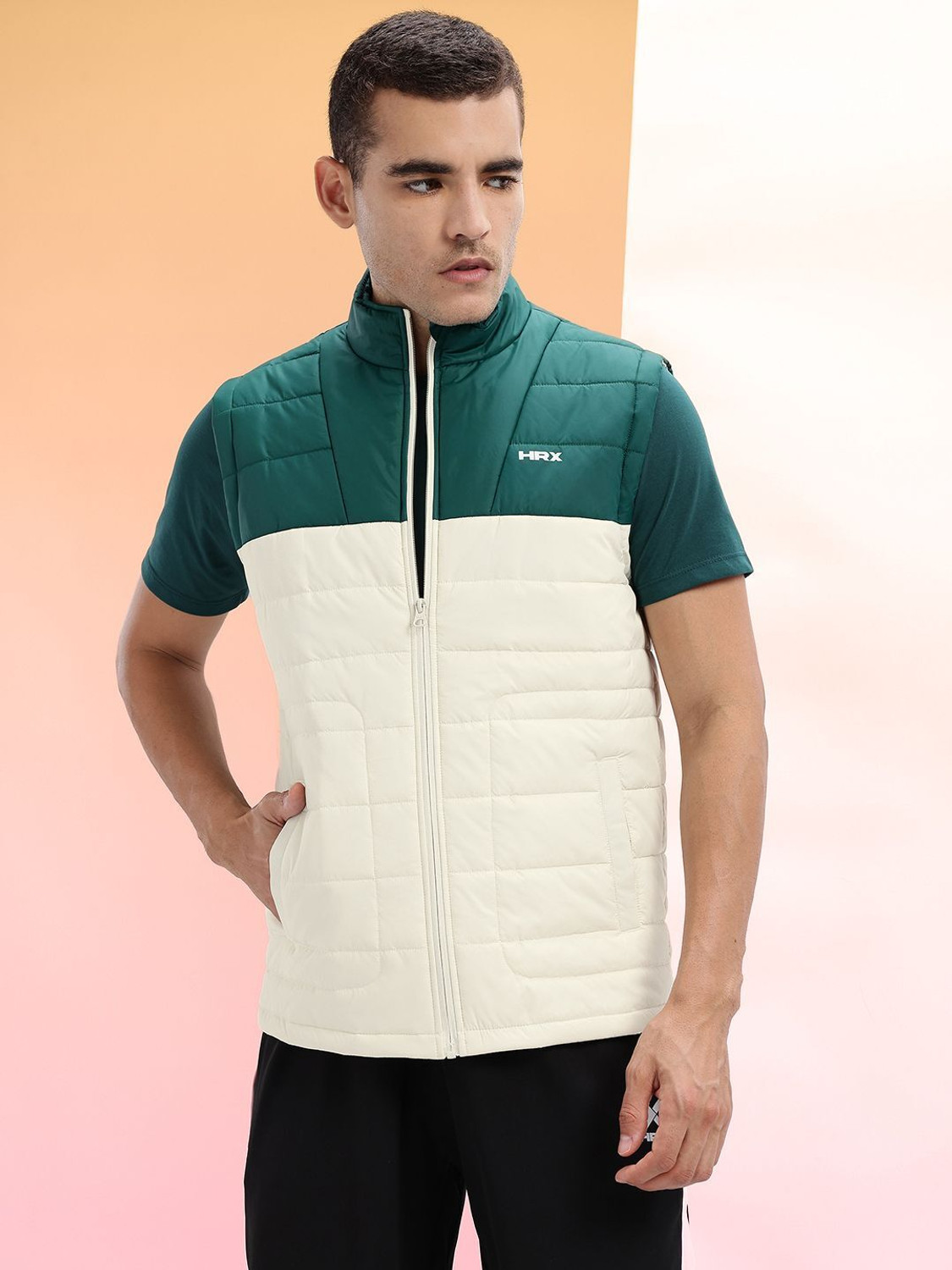 Image of HRX by Hrithik Roshan Men Colorblock Casual Jacket