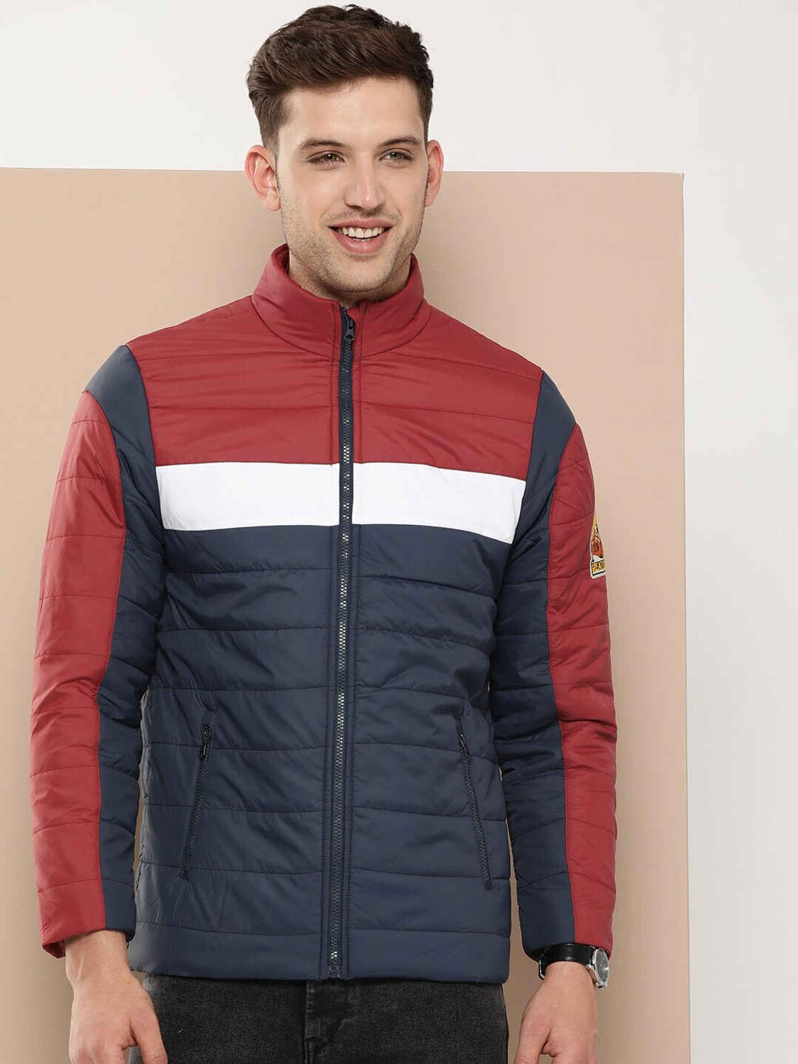 Image of HERE&NOW Full Sleeve Colorblock Men Jacket