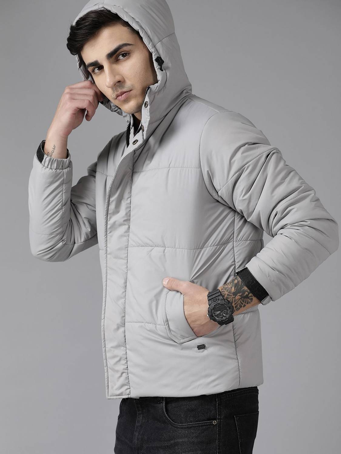 Roadster Full Sleeve Solid Men Padded Jacket - Image 3