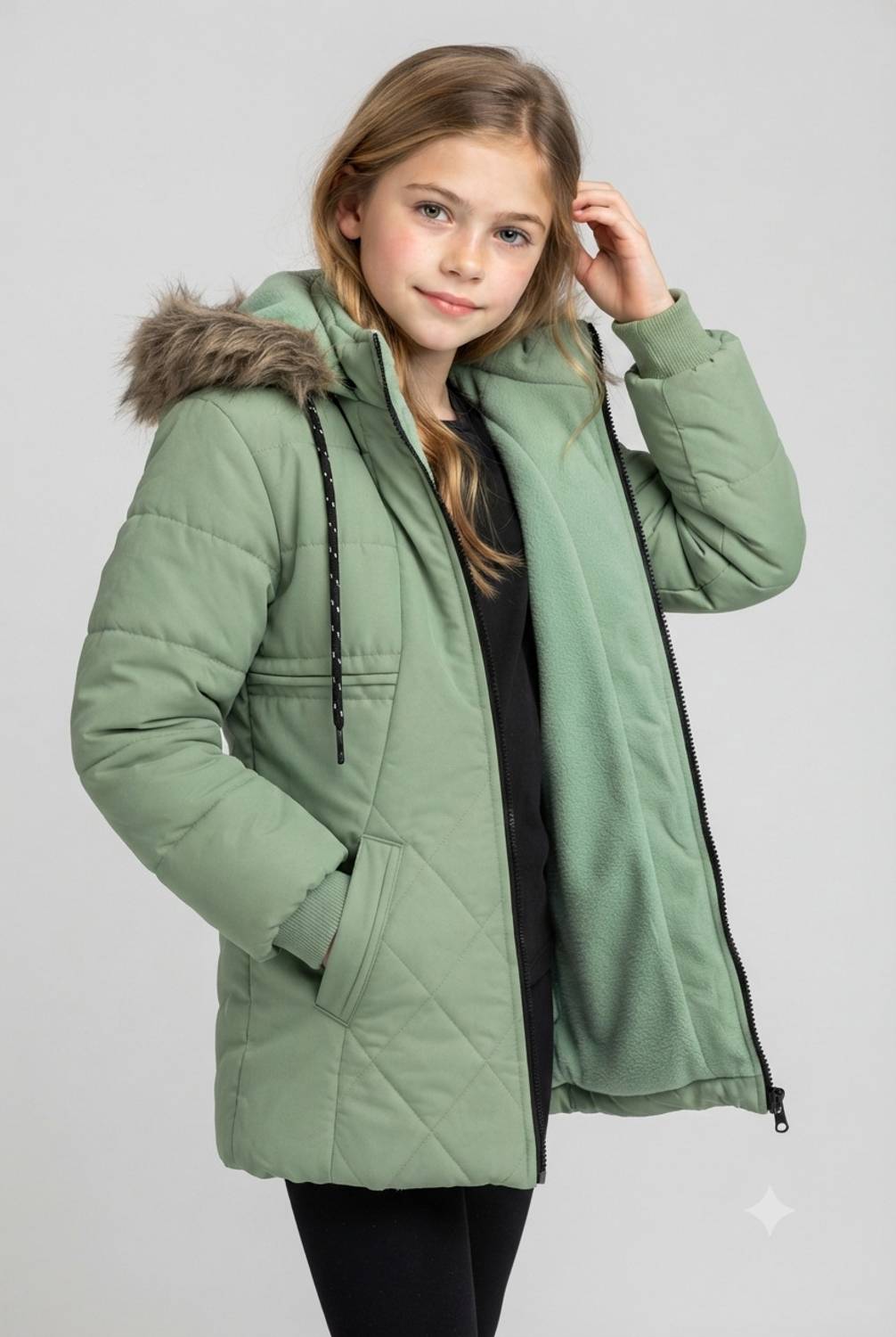FROSTA Full Sleeve Solid Girls Jacket - Image 2