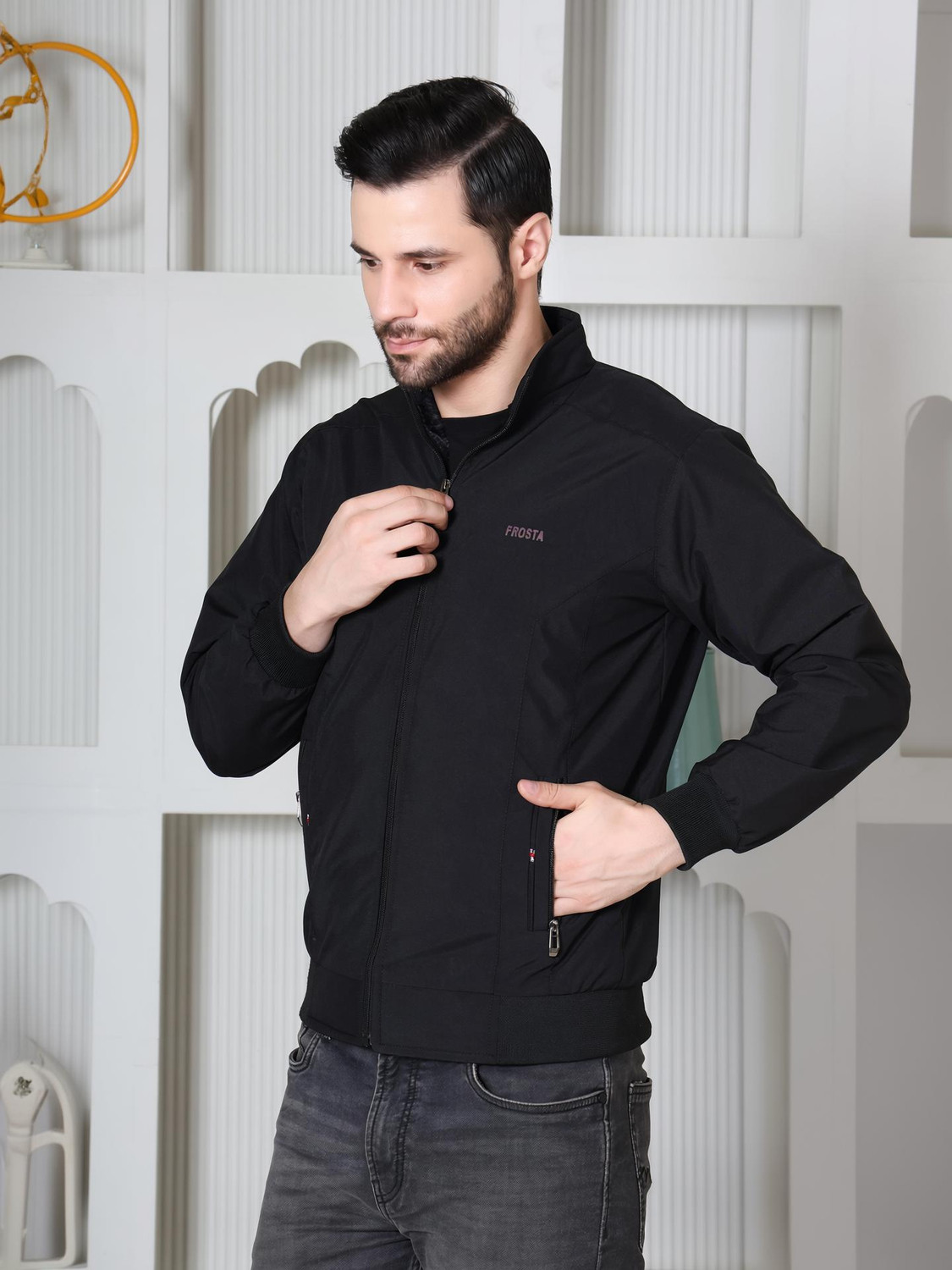 Image of FROSTA Full Sleeve Solid Men Jacket