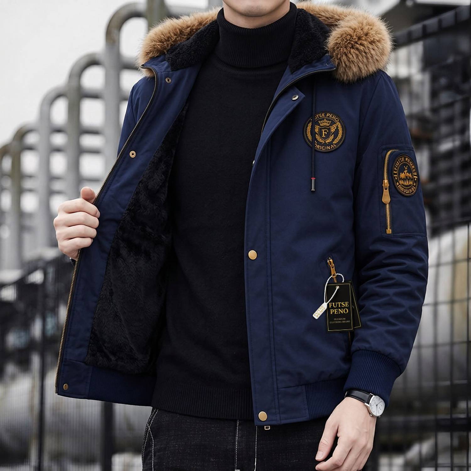 FUTSE PENO Full Sleeve Printed Men Jacket - Image 4