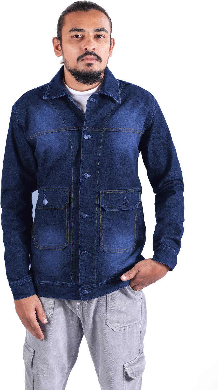 ATHRZ Full Sleeve Solid Men Denim Jacket