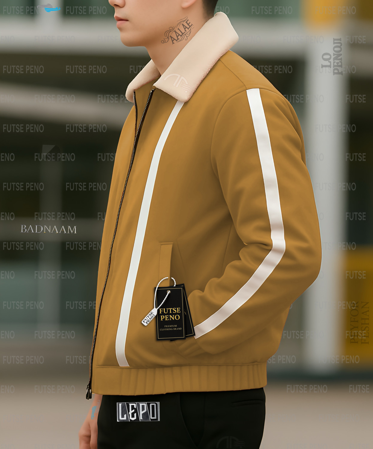 Image of FUTSE PENO Full Sleeve Striped Men & Women Jacket