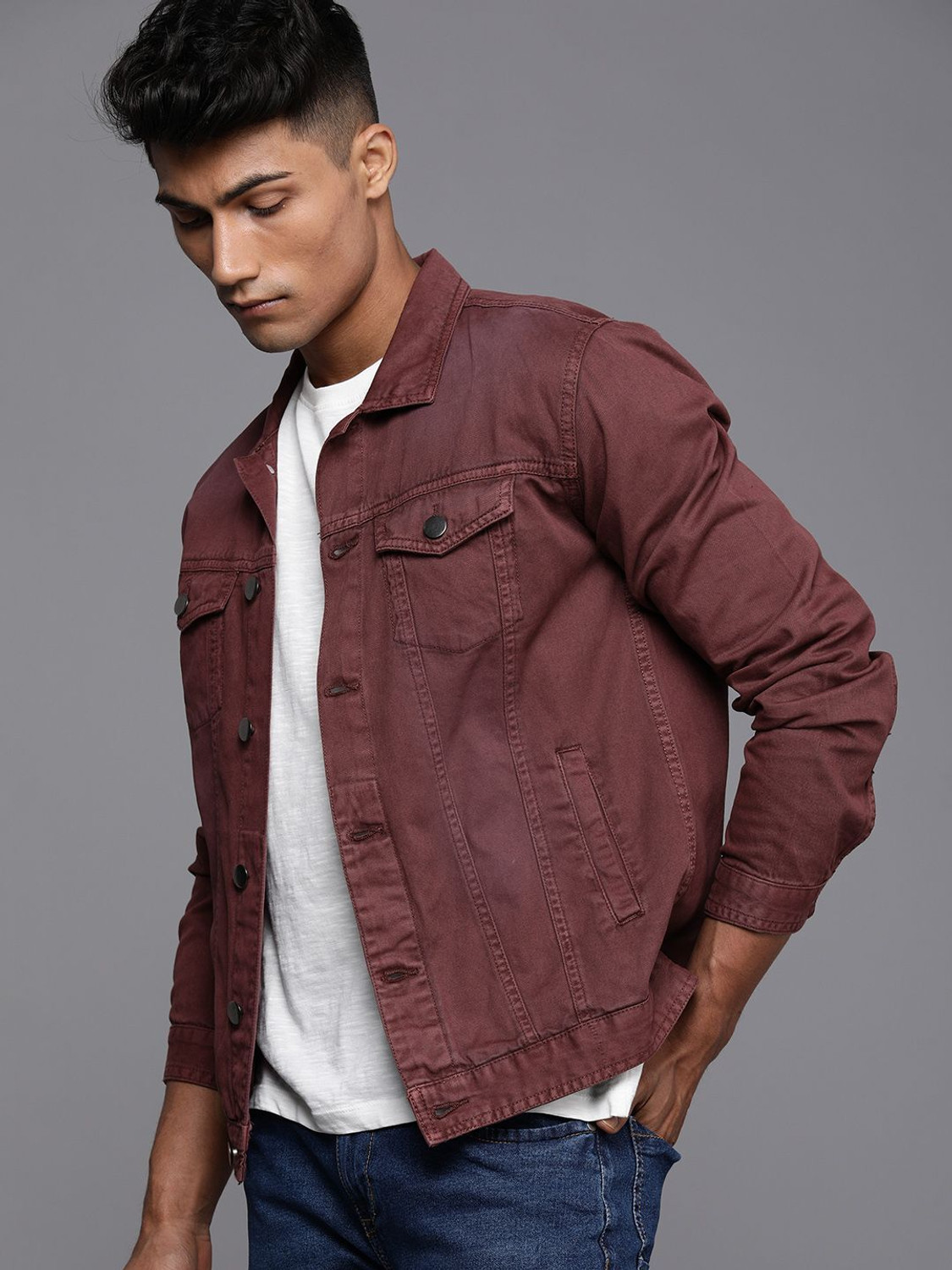 Image of WROGN Men Solid Casual Jacket