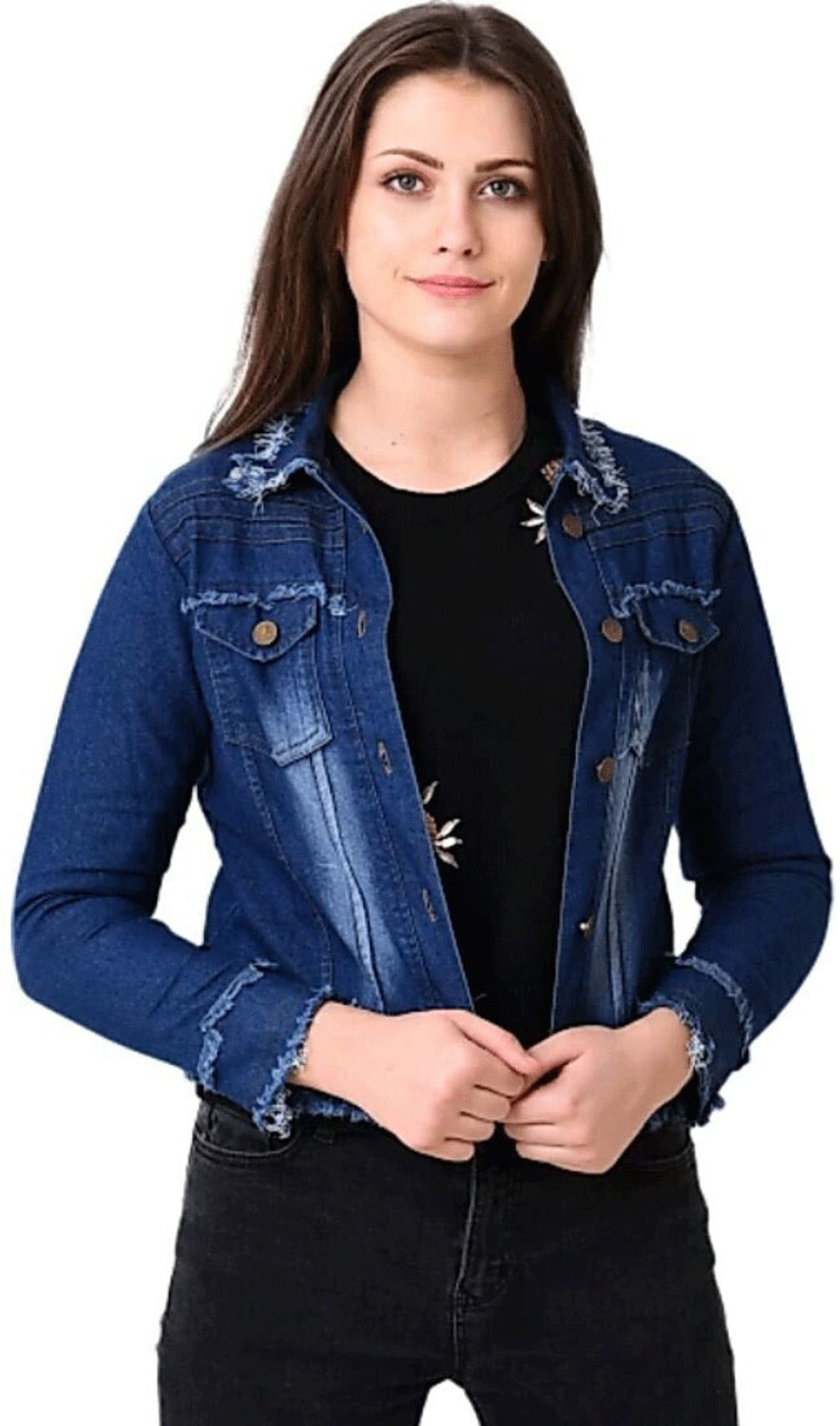 Image of HAMIMGARMENTS 3 /4th Sleeve Washed Women Denim Jacket