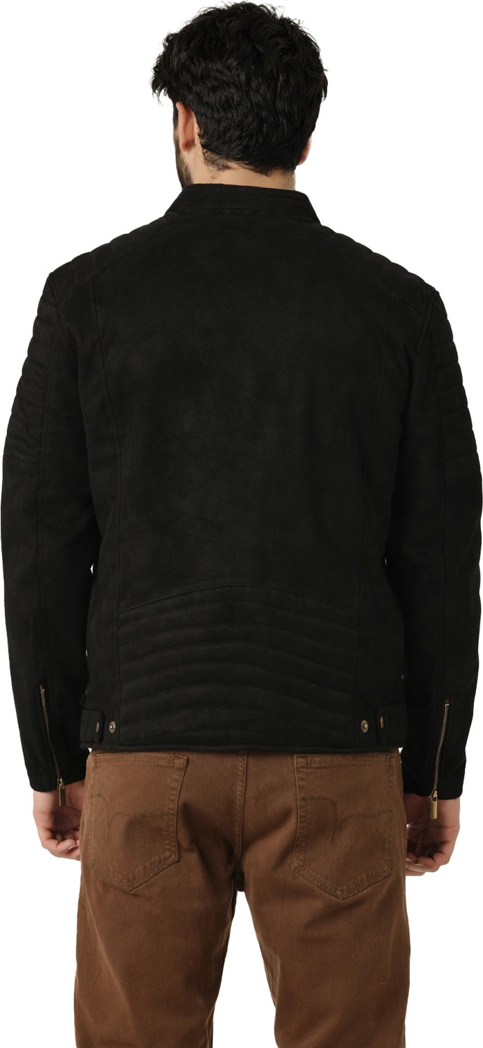 Image of Leather Retail Full Sleeve Self Design Men Jacket