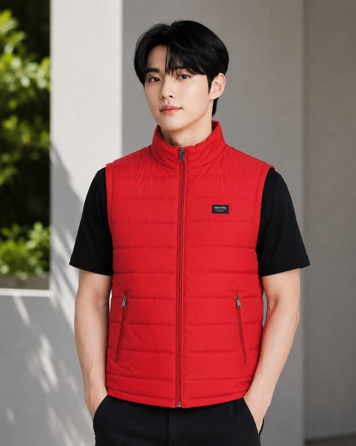 Image of DECANTER Sleeveless Solid Men Jacket