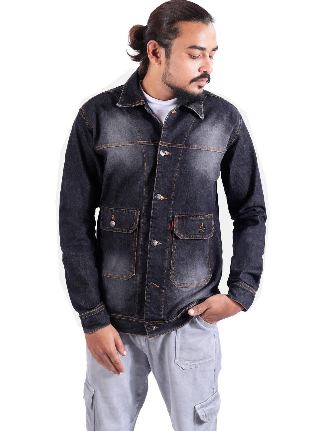 ATHRZ Full Sleeve Solid Men Denim Jacket