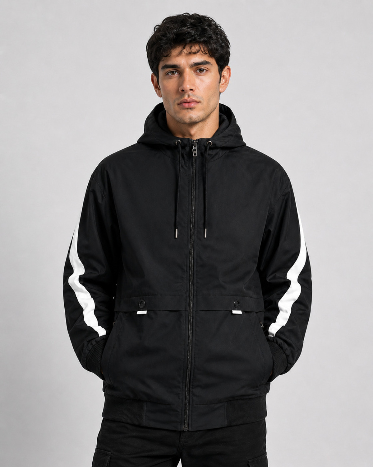 Image of areeba Full Sleeve Colorblock Men Jacket