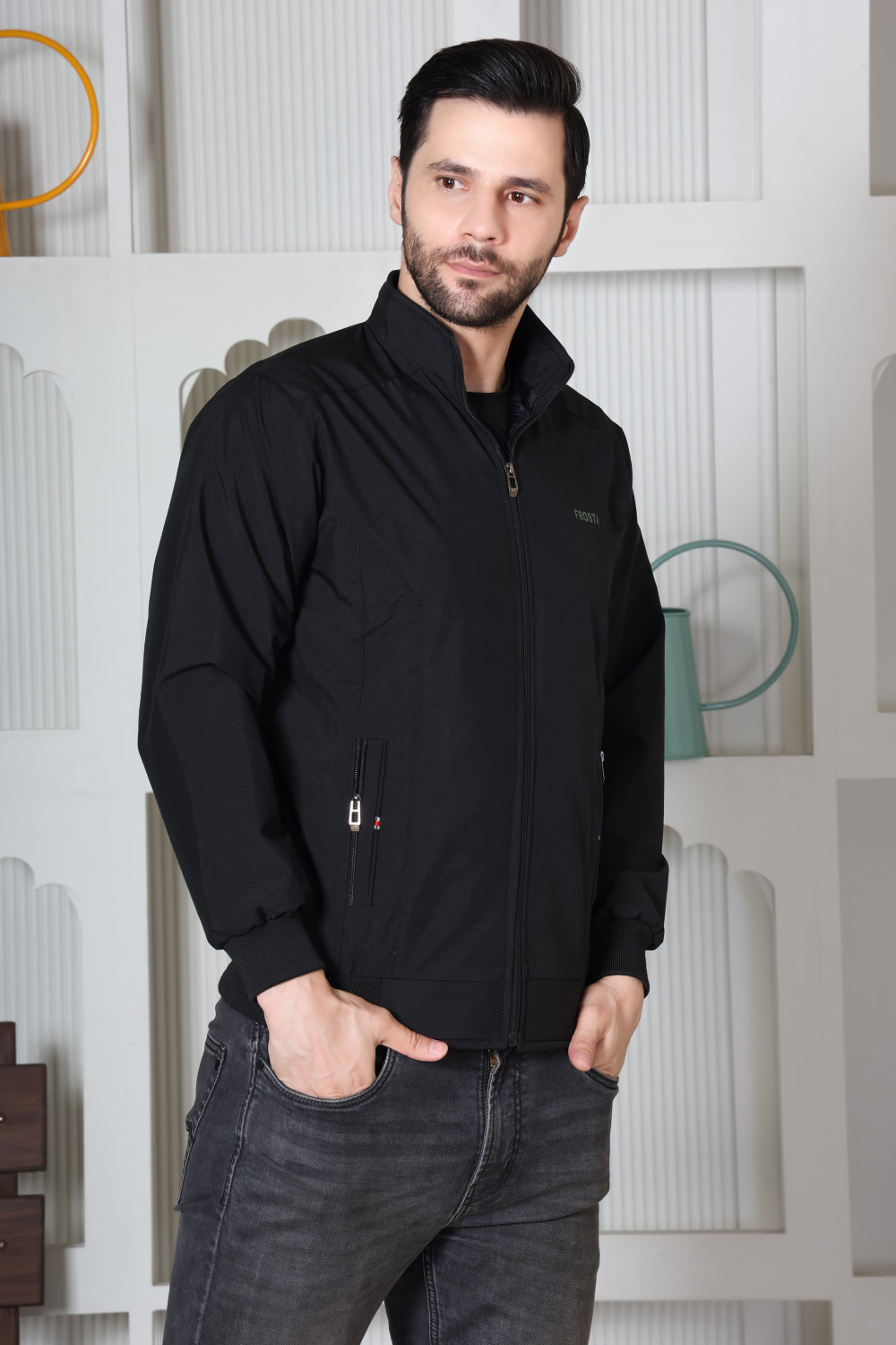 Image of FROSTA Full Sleeve Solid Men Jacket