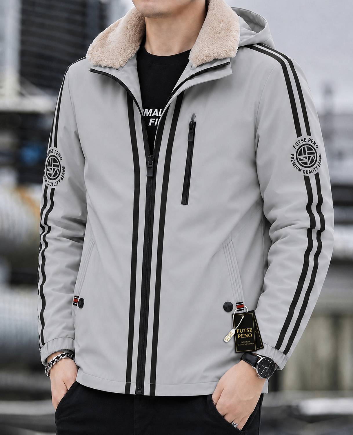 FUTSE PENO Full Sleeve Embroidered Men Jacket - Image 3