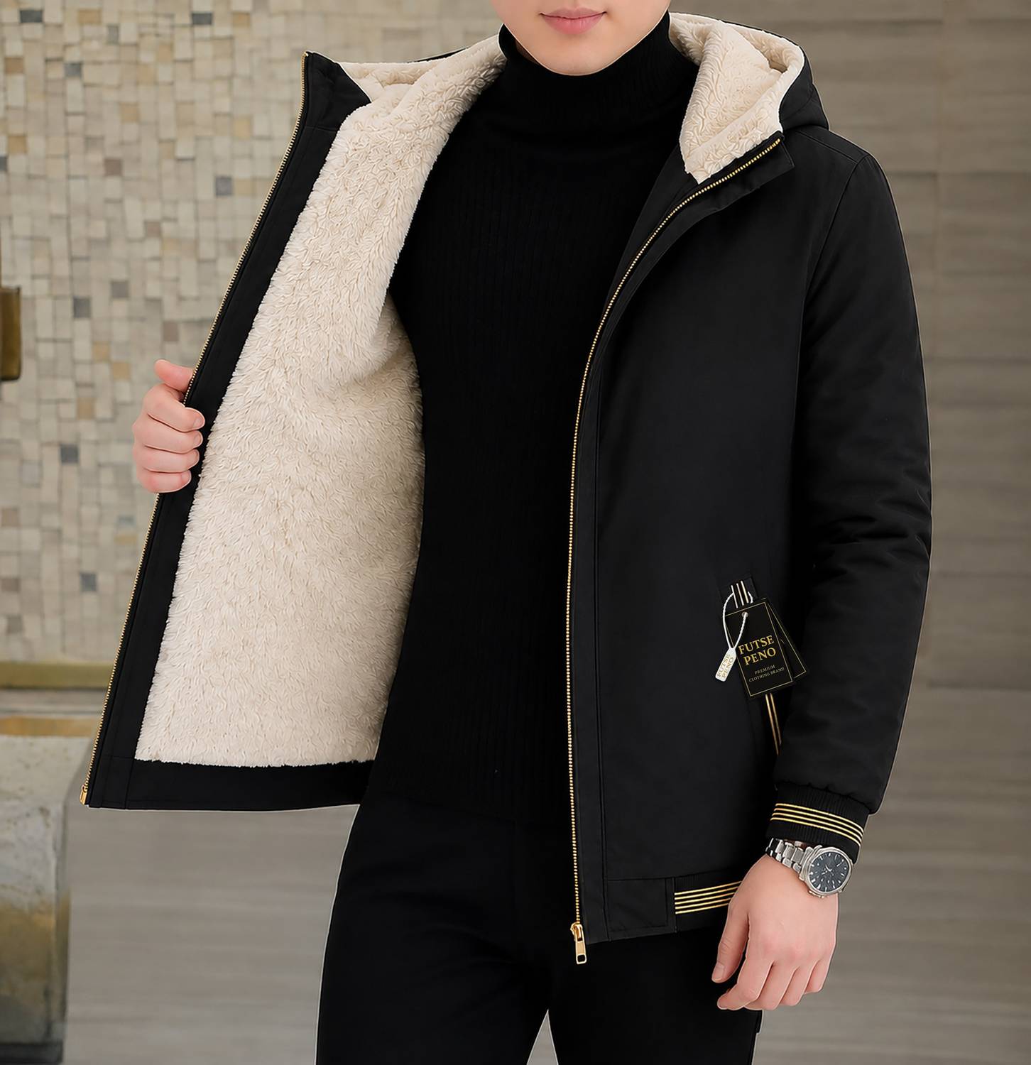 FUTSE PENO Full Sleeve Solid Men Jacket - Image 2
