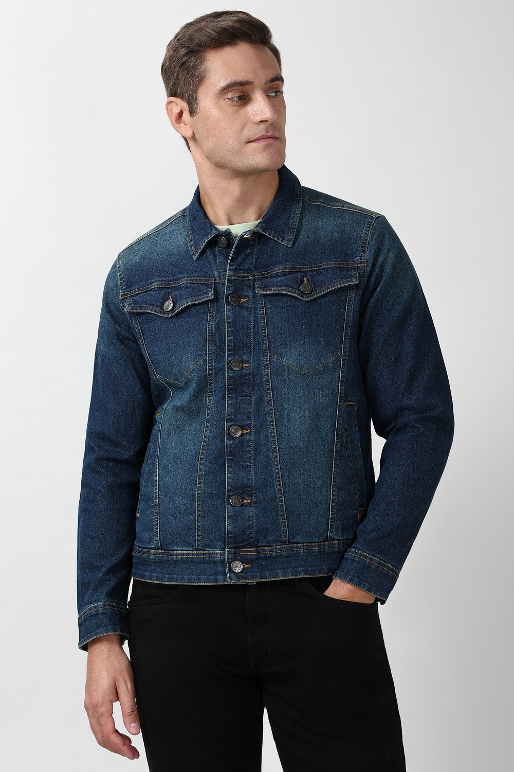Image of PETER ENGLAND Men Solid Casual Jacket