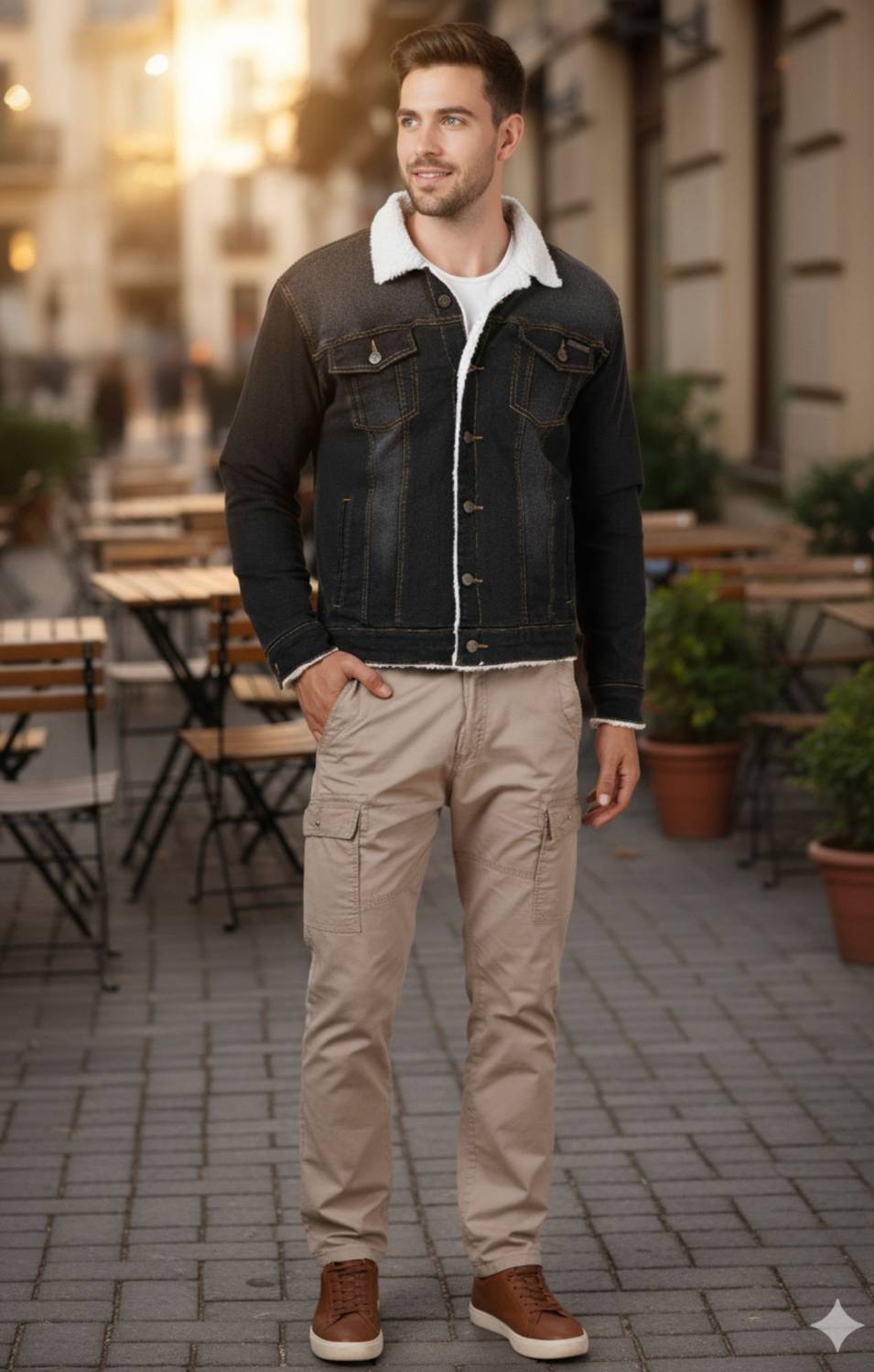 NUEVOSPORTA Full Sleeve Washed Men Denim Jacket Blue - Image 5
