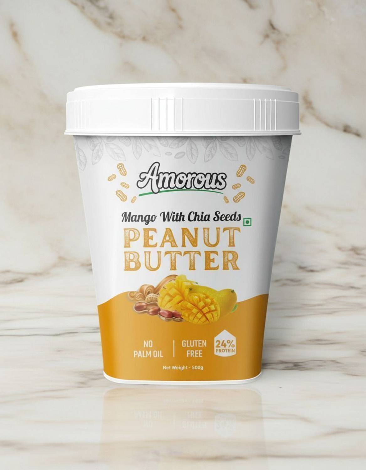 AMOROUS High protein Mango Chia Peanut Butter 500g
