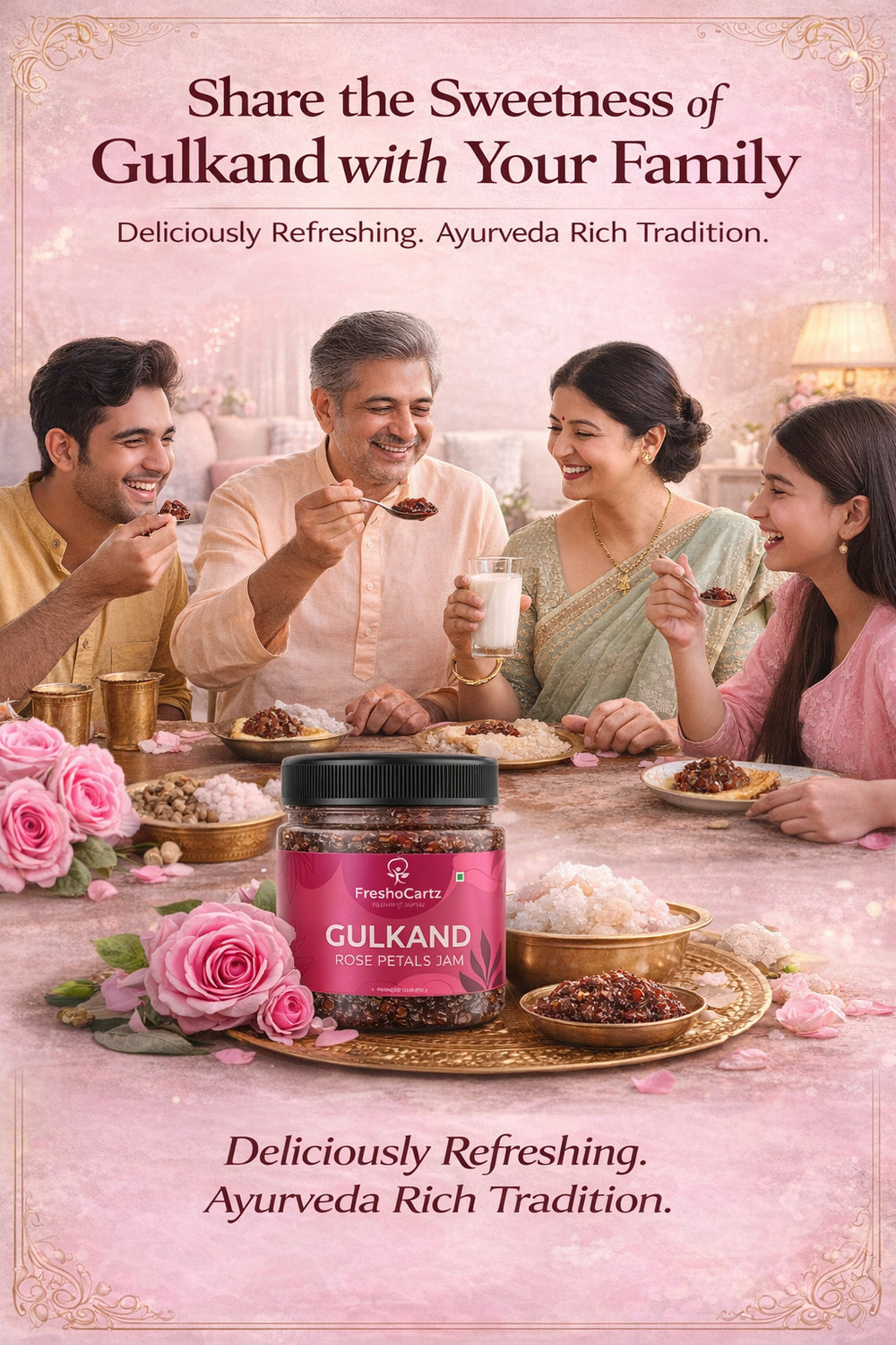 Image of FreshoCartz Organic Gulkand (Made with Rose Petals and Mishri) | Rose Petal Jam
