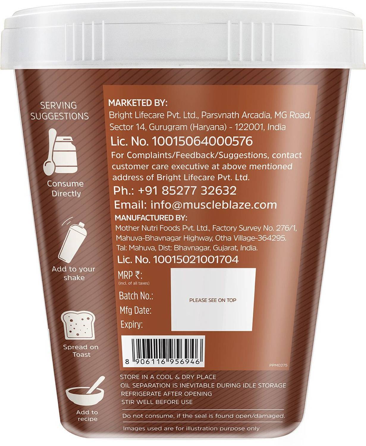 MUSCLEBLAZE High Protein Peanut Butter, Dark Chocolate, 750g - Image 4