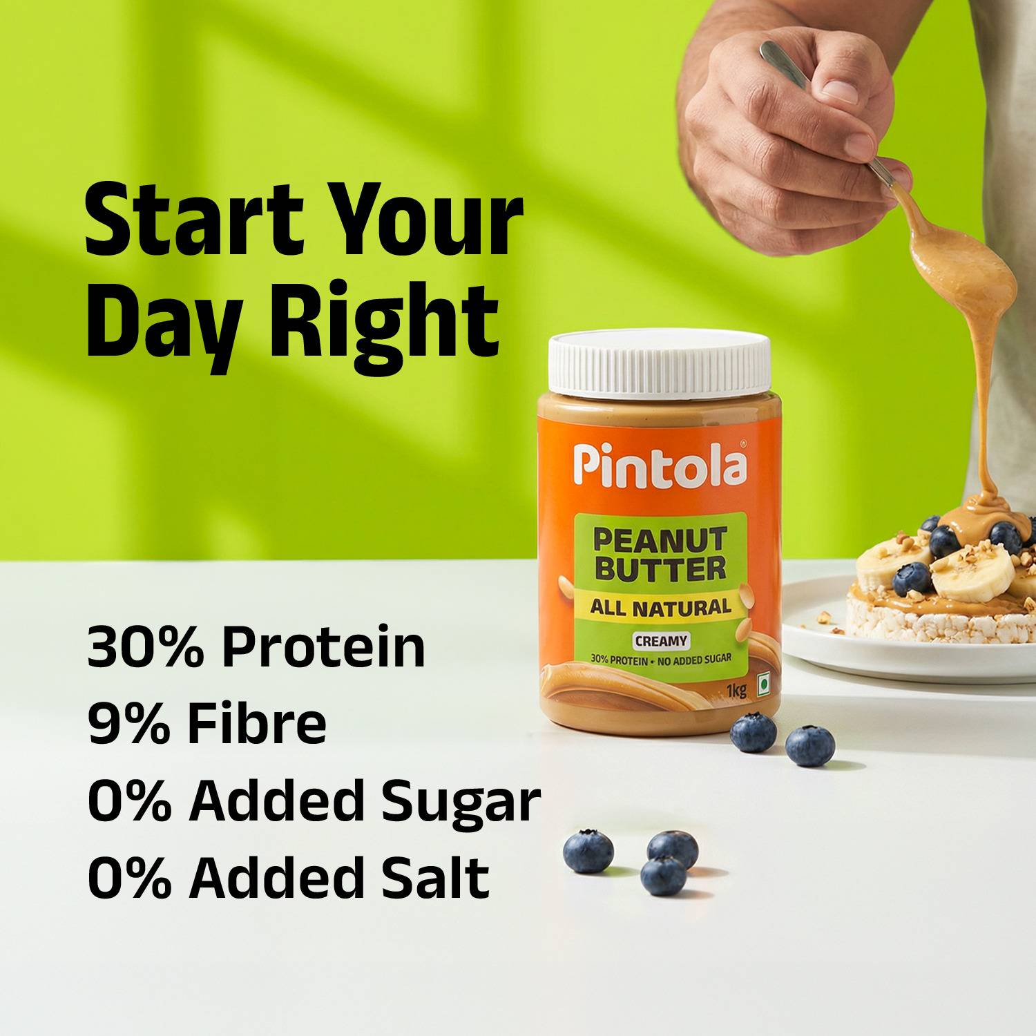 Pintola All Natural Peanut Butter (Creamy), Unsweetened, 150g - Image 2