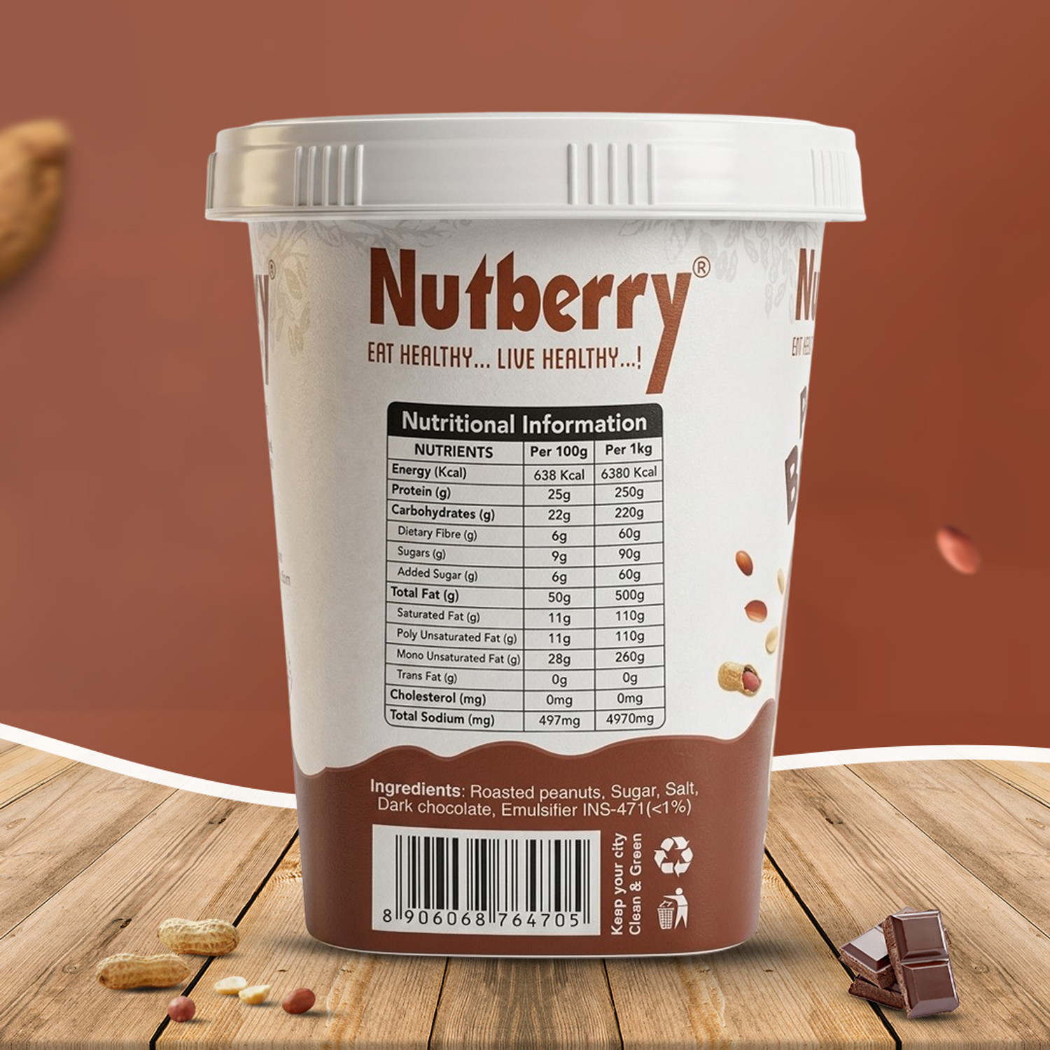 Image of Nutberry Chocolate Peanut Butter 1kg