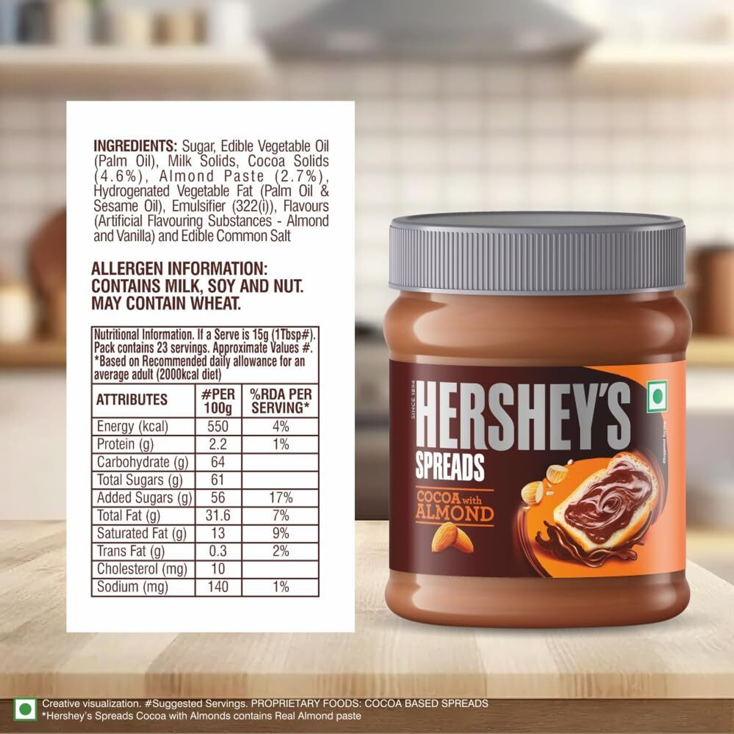 Image of HERSHEY'S SPREAD COCOA with almonds
