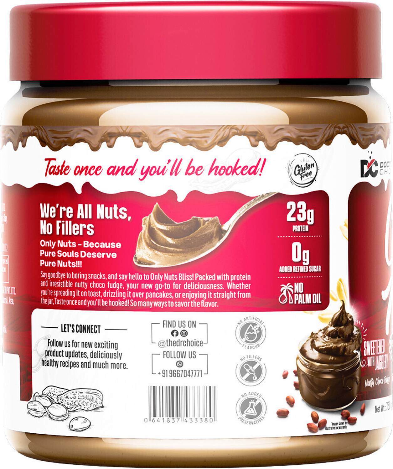 Doctor's Choice High Protein Peanut Butter (Chocolate Fudge Pack of 1 - Image 3