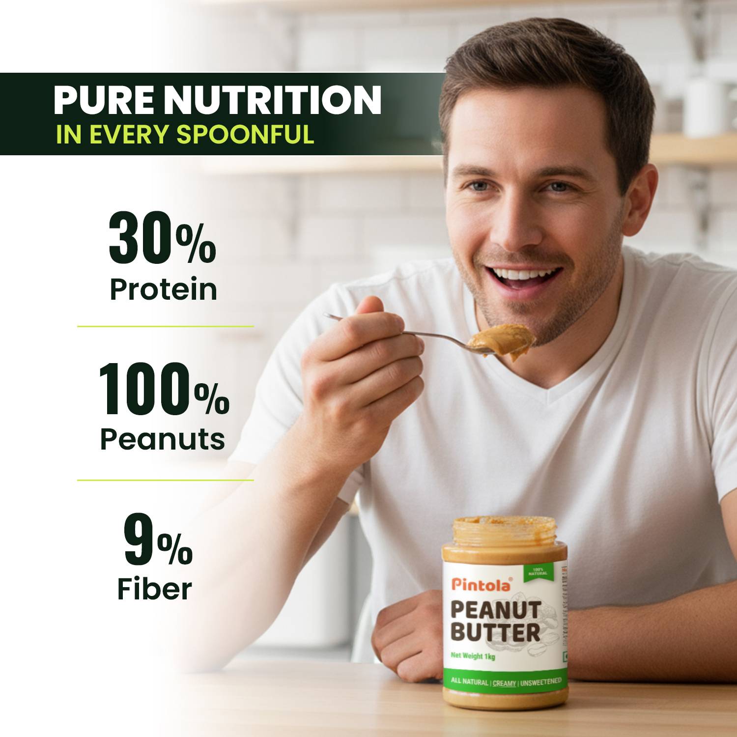 Pintola All Natural Peanut Butter (Creamy, Unsweetened) - Image 2