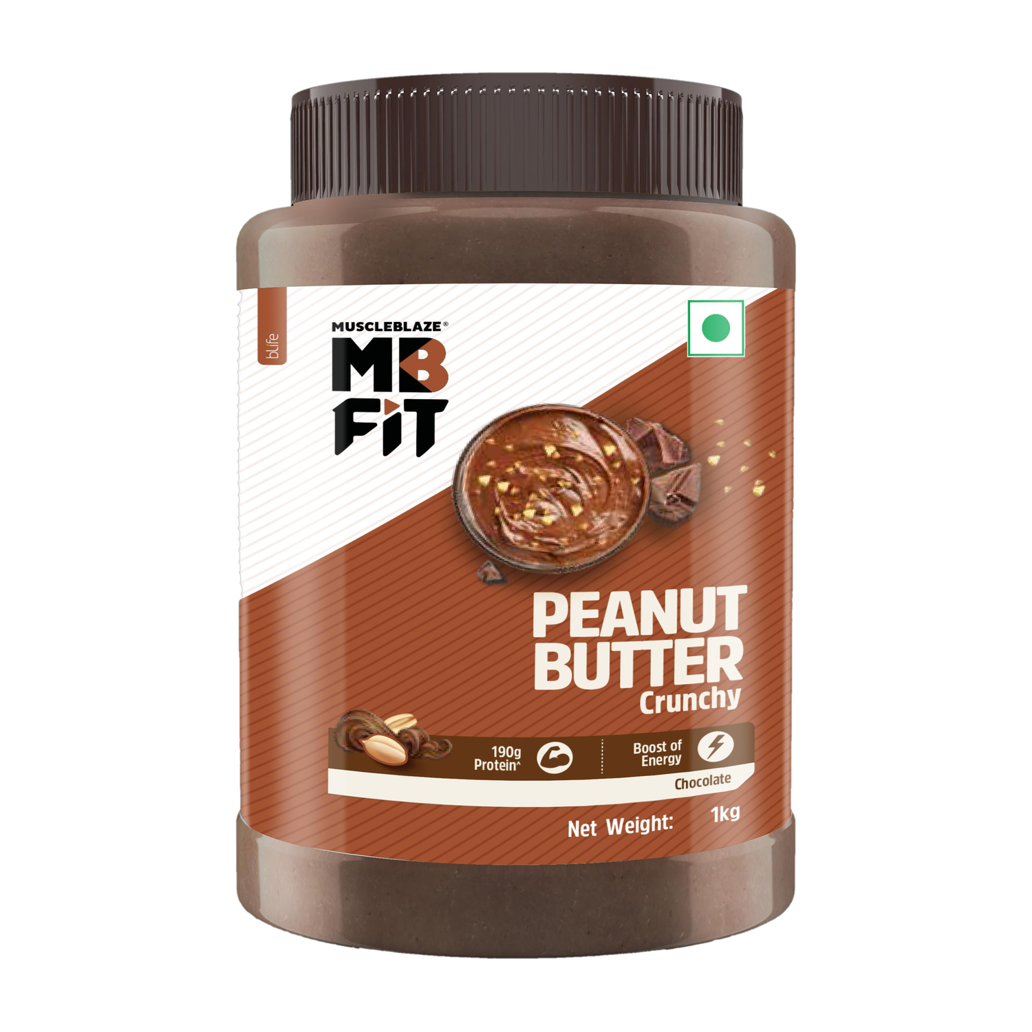 MUSCLEBLAZE Chocolate Peanut Butter, Crunchy, High Protein