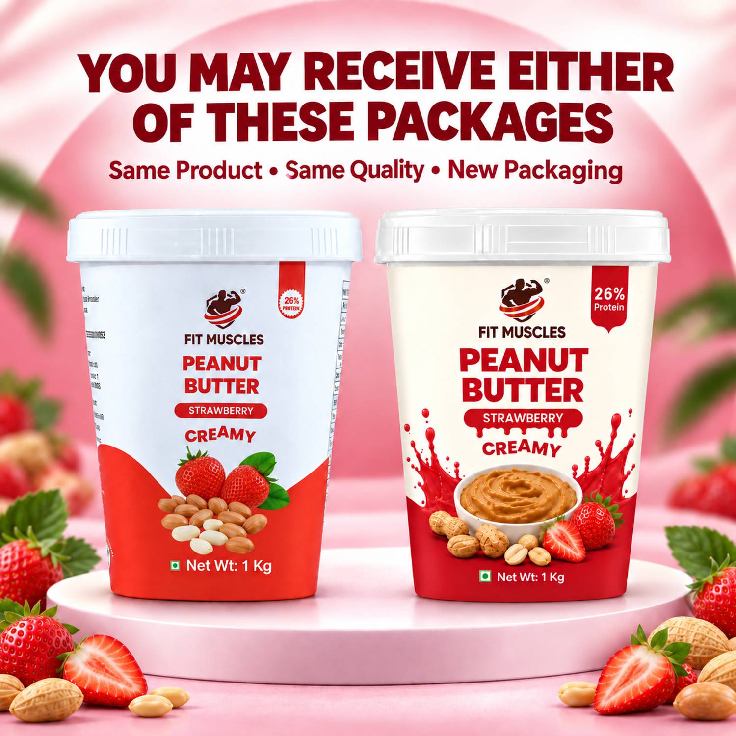 Fit Strawberry Peanut Butter 1kg - Image 2