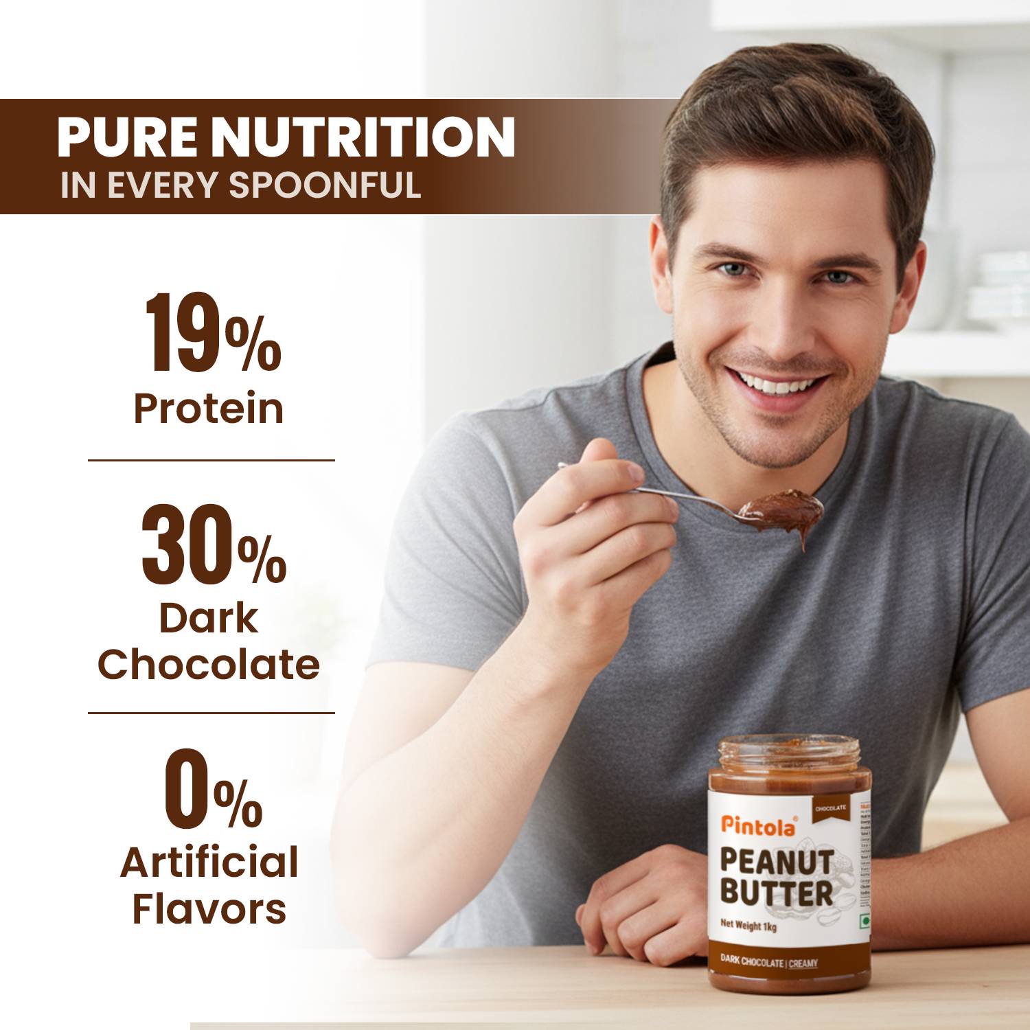 Pintola Dark Chocolate Peanut Butter (Creamy) 2.5 kg - Image 2