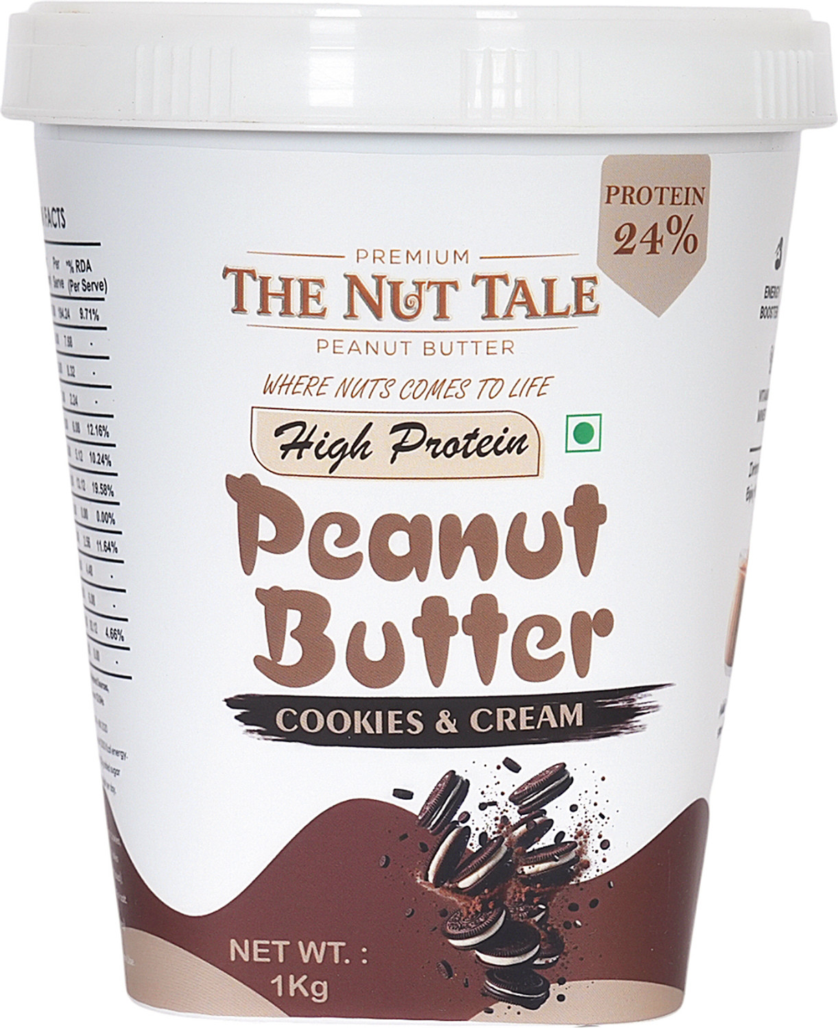Image of The Nut Tale Nut Tale Cookies & Cream Peanut Butter 1 kg | Real Cookie | High Protein |