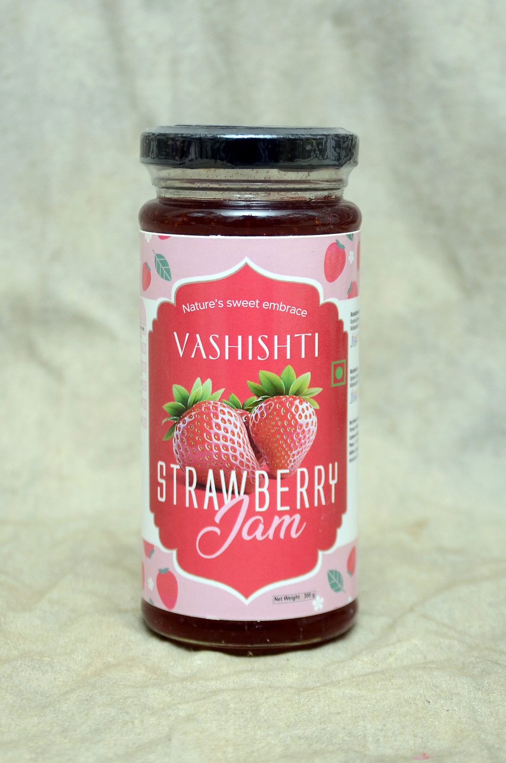 Image of Vashishti Strawberry Jam in Glass Bottle
