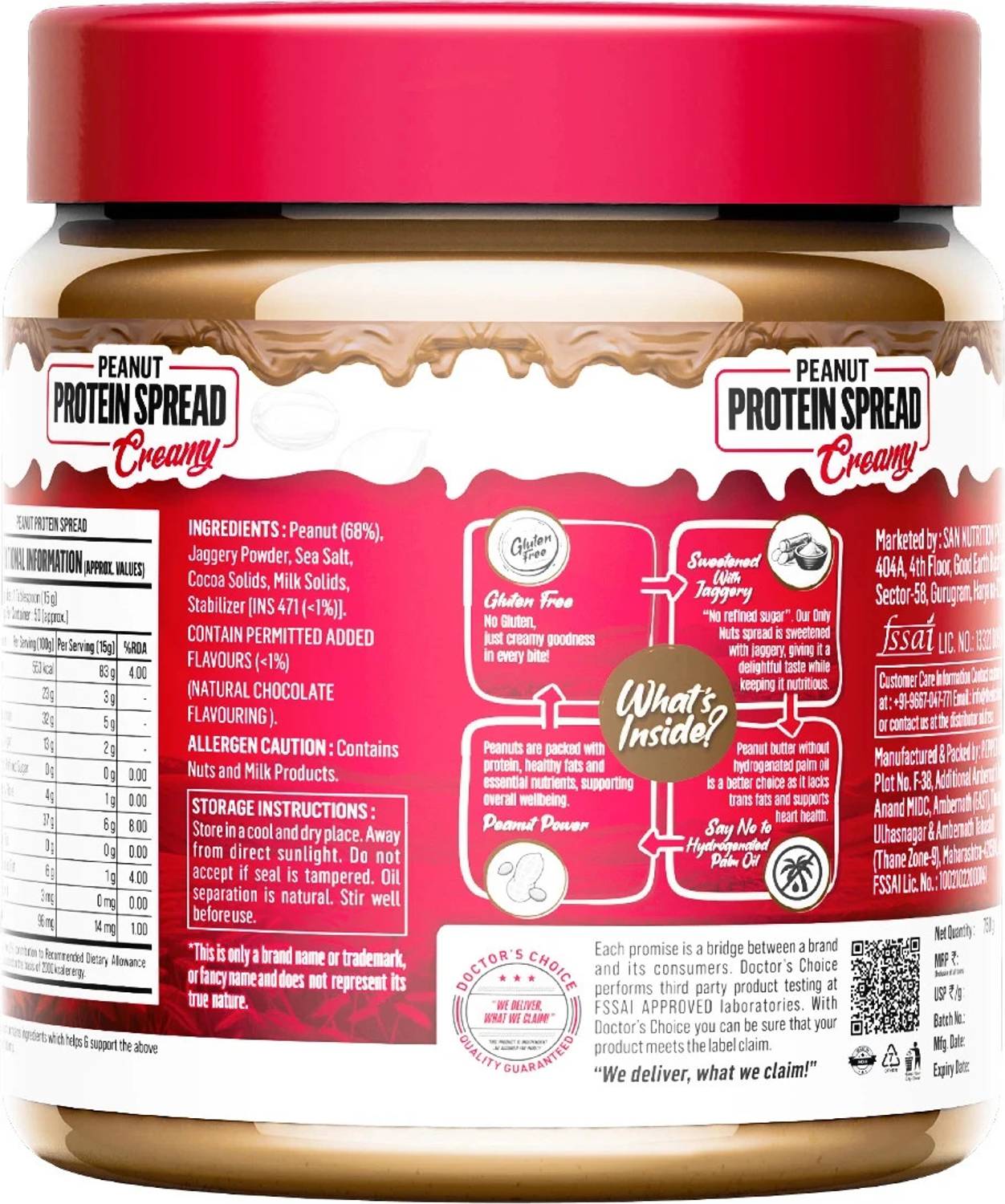 Doctor's Choice High Protein Peanut Butter, 750g, Dark Chocolate - Image 5