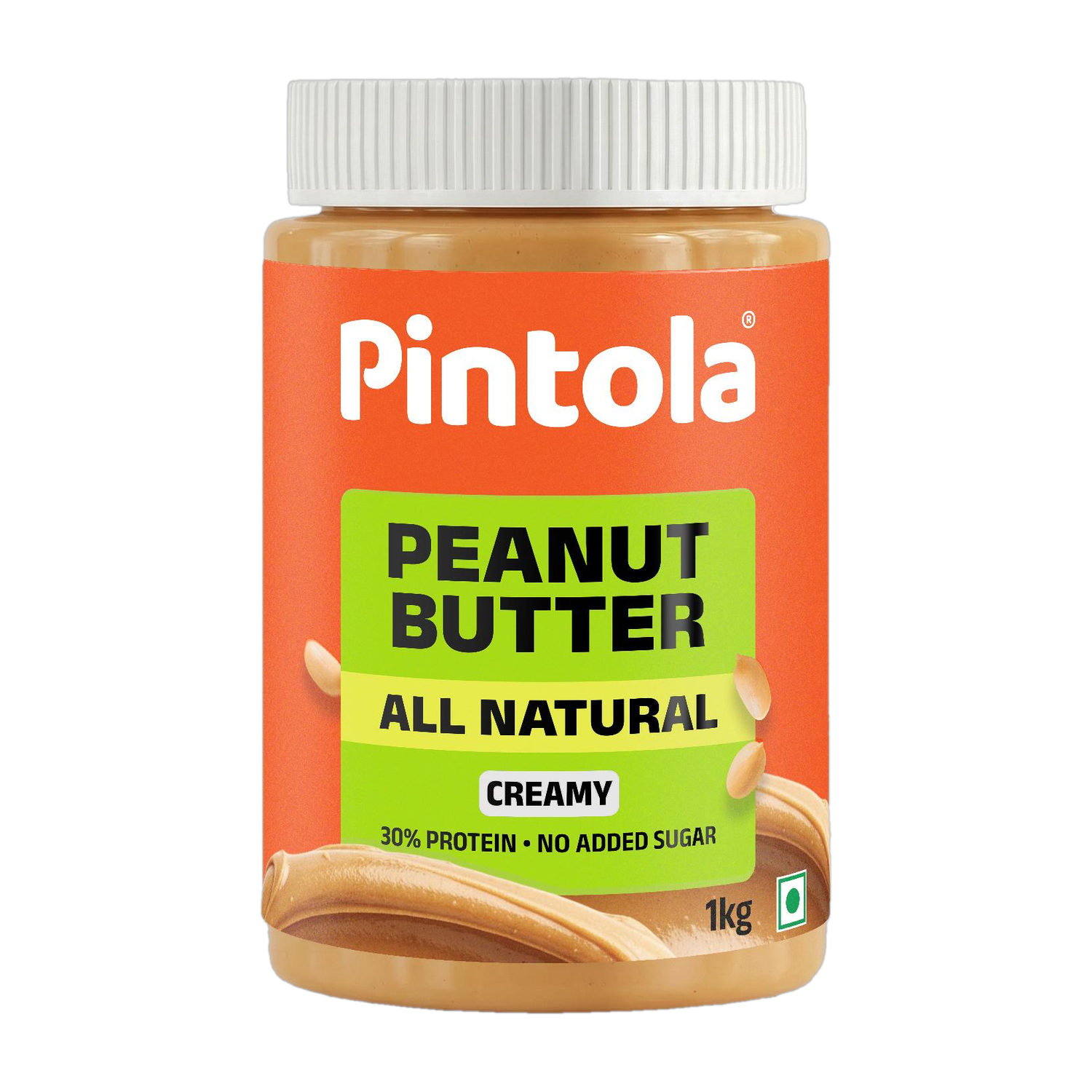 Pintola All Natural Creamy Peanut Butter, Unsweetened, Non-GMO,