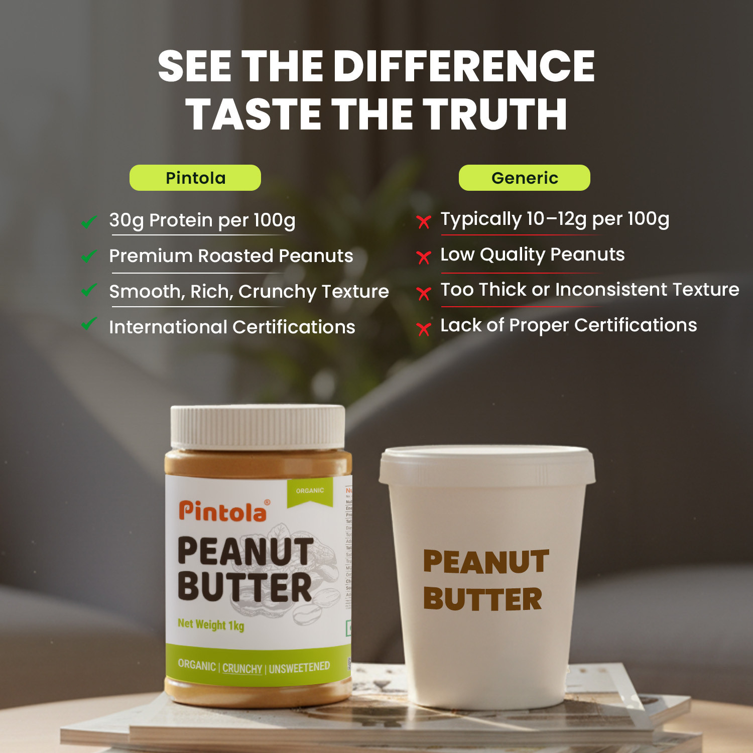 Image of Pintola Organic Peanut Butter (Crunchy) (Unsweetened)