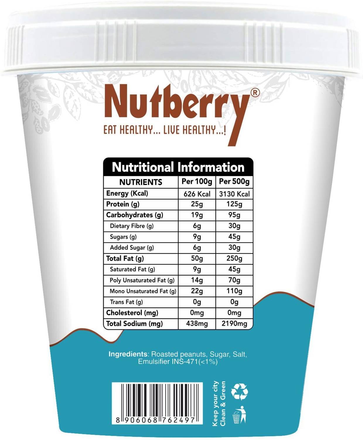 Nutberry Peanut Butter Creamy 500g - Image 5