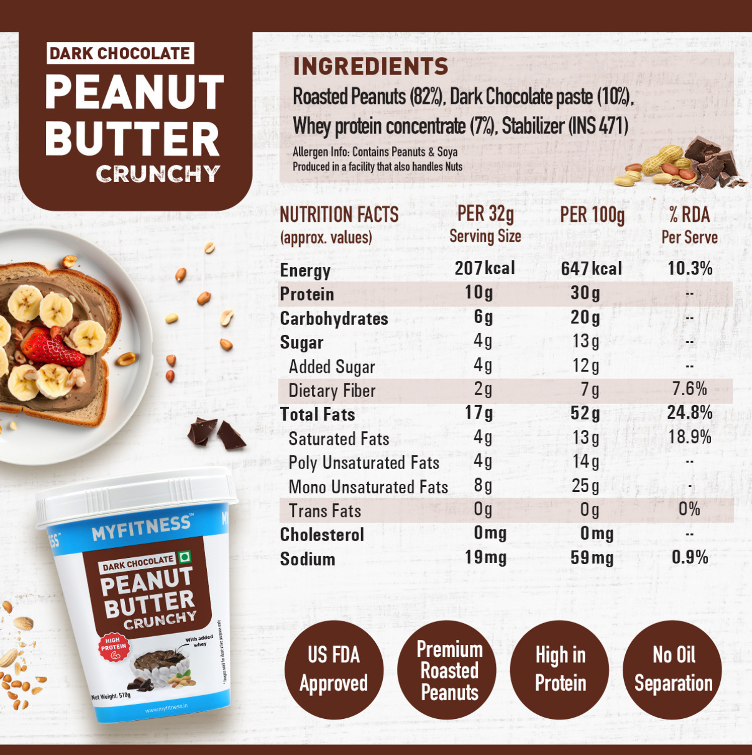 Image of MYFITNESS PEANUT BUTTER Dark Chocolate Smooth & Dark Chocolate Crunchy | Combo