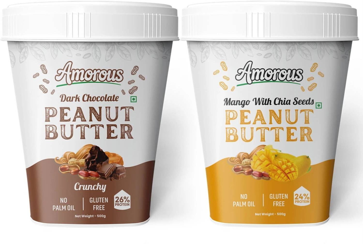 AMOROUS High Protein Peanut Butter( Dark Chocolate Crunchy & Mango Chia)