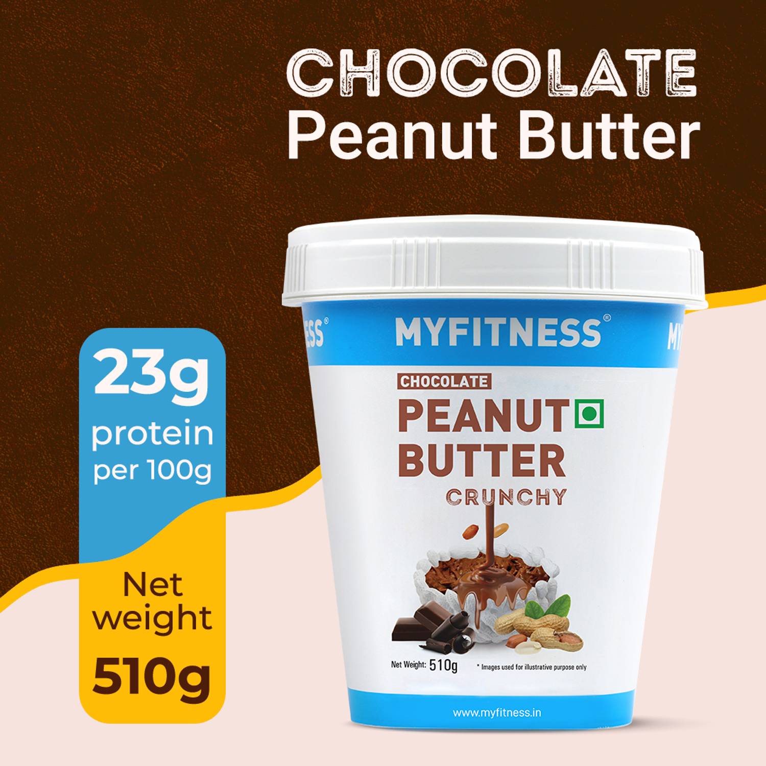 MyFitness Chocolate Peanut Butter (Crunchy) 510 g - Image 1