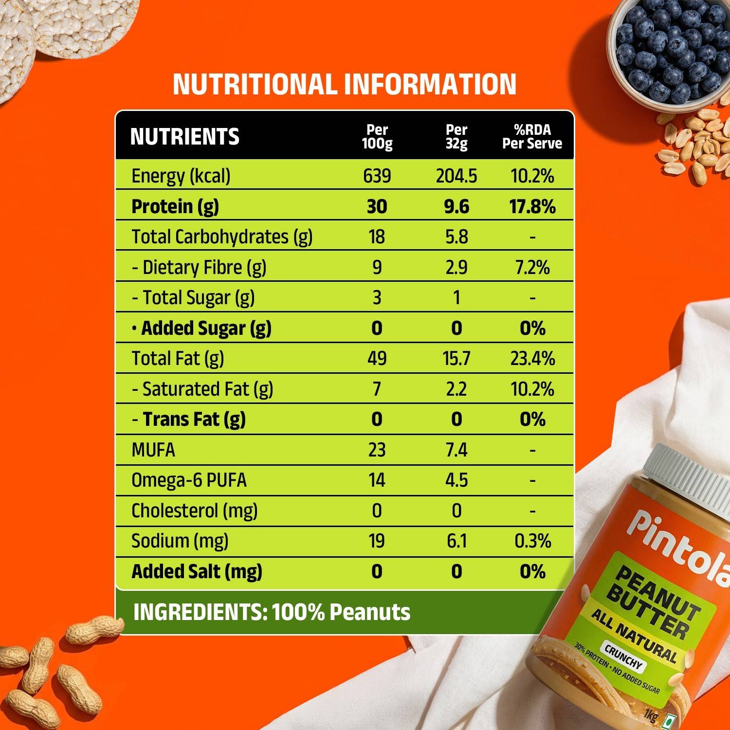 Pintola All Natural Peanut Butter (Crunchy) Unsweetened - Image 3