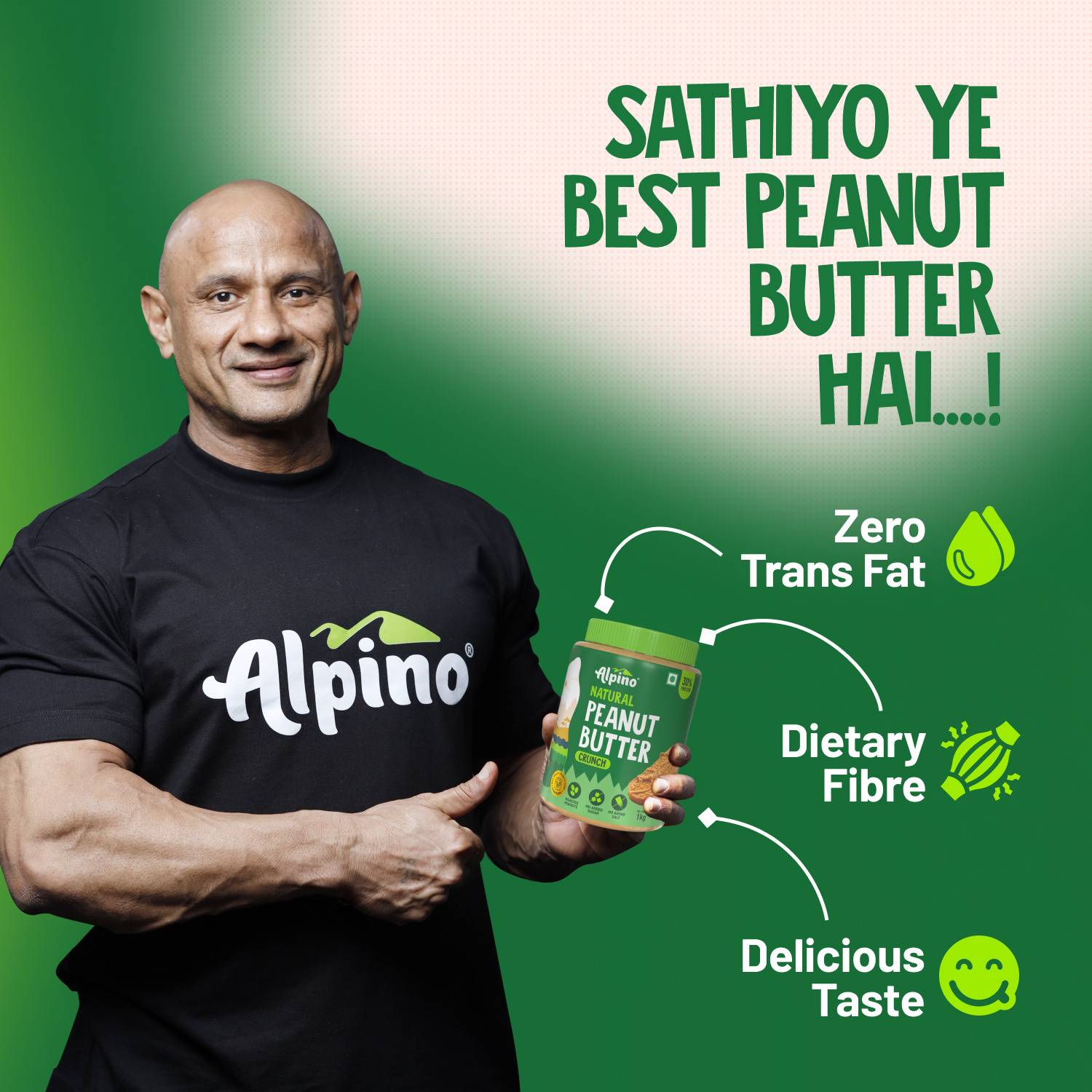 ALPINO Natural Peanut Butter Crunch Unsweetened - Image 4