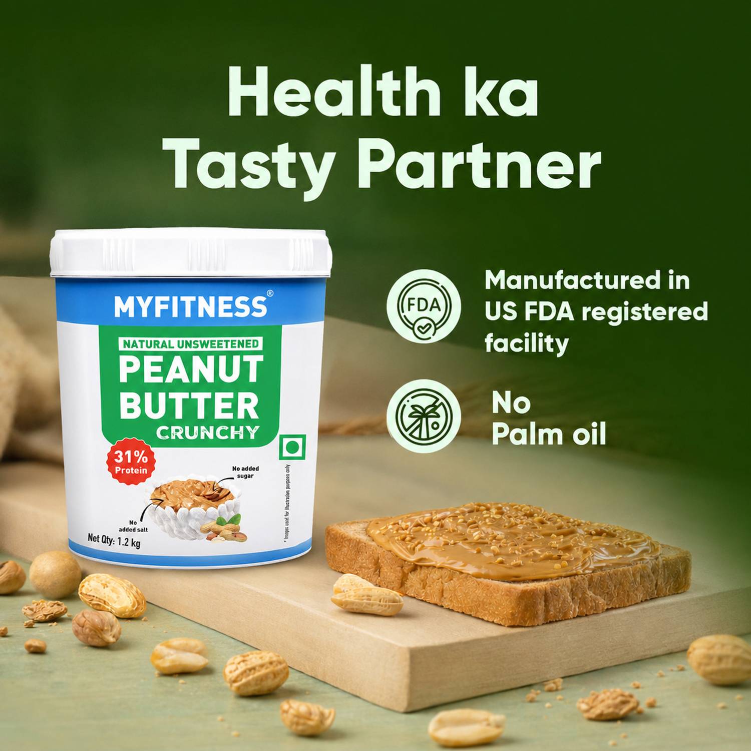 Unsweetened Protein Peanut Butter (Crunchy) - Image 3