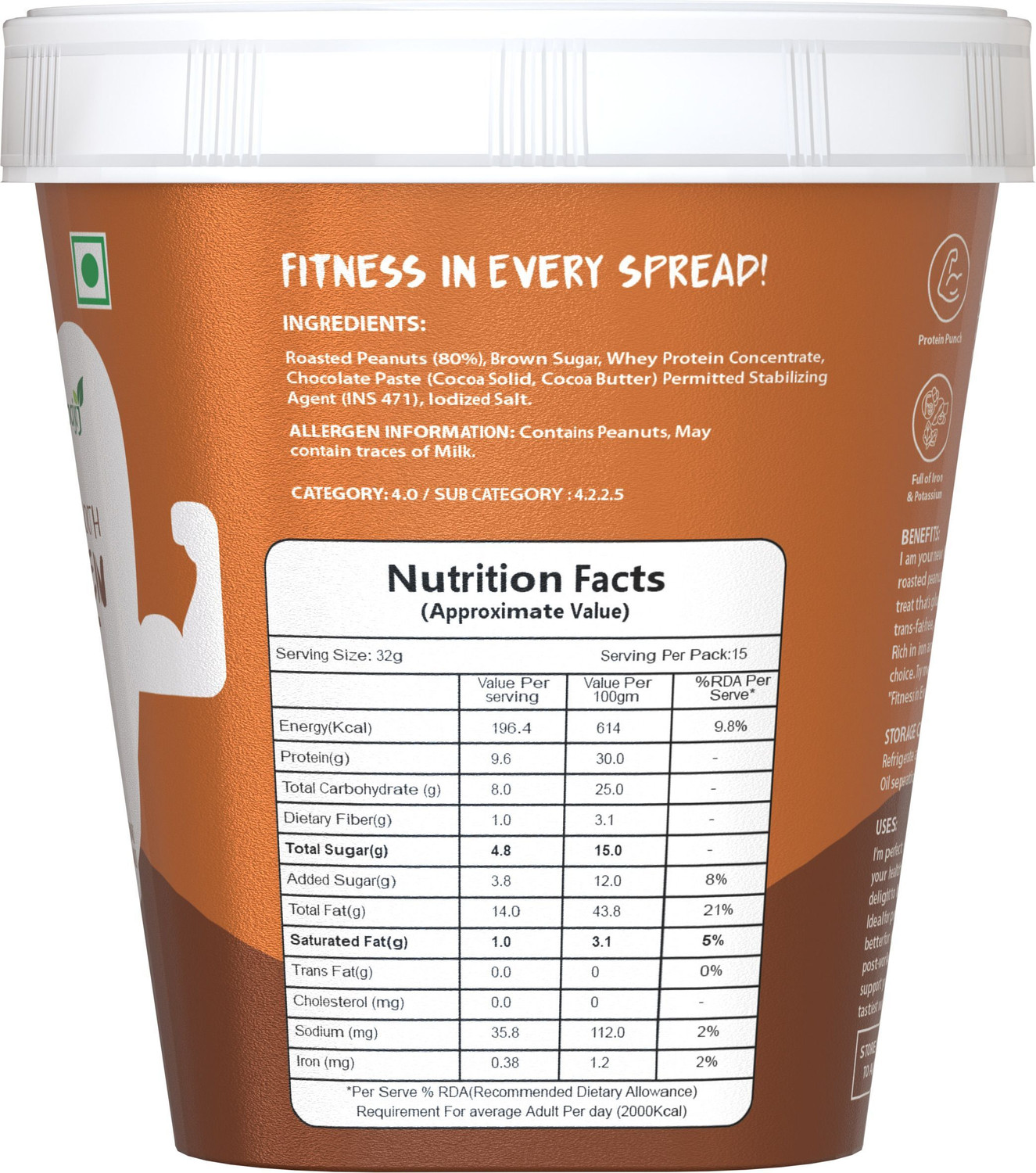 Image of Savory Chocolate Smooth Peanut Butter | High in Protein | Healthy Chocolate Spread | 500 g