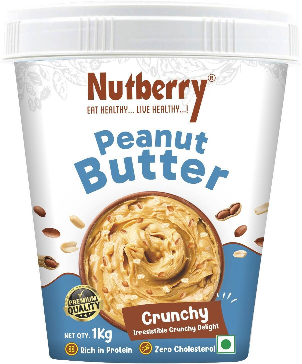Image of Nutberry PEANUT BUTTER CRUNCHY 1KG AND CREAMY 1KG FREE COMBO