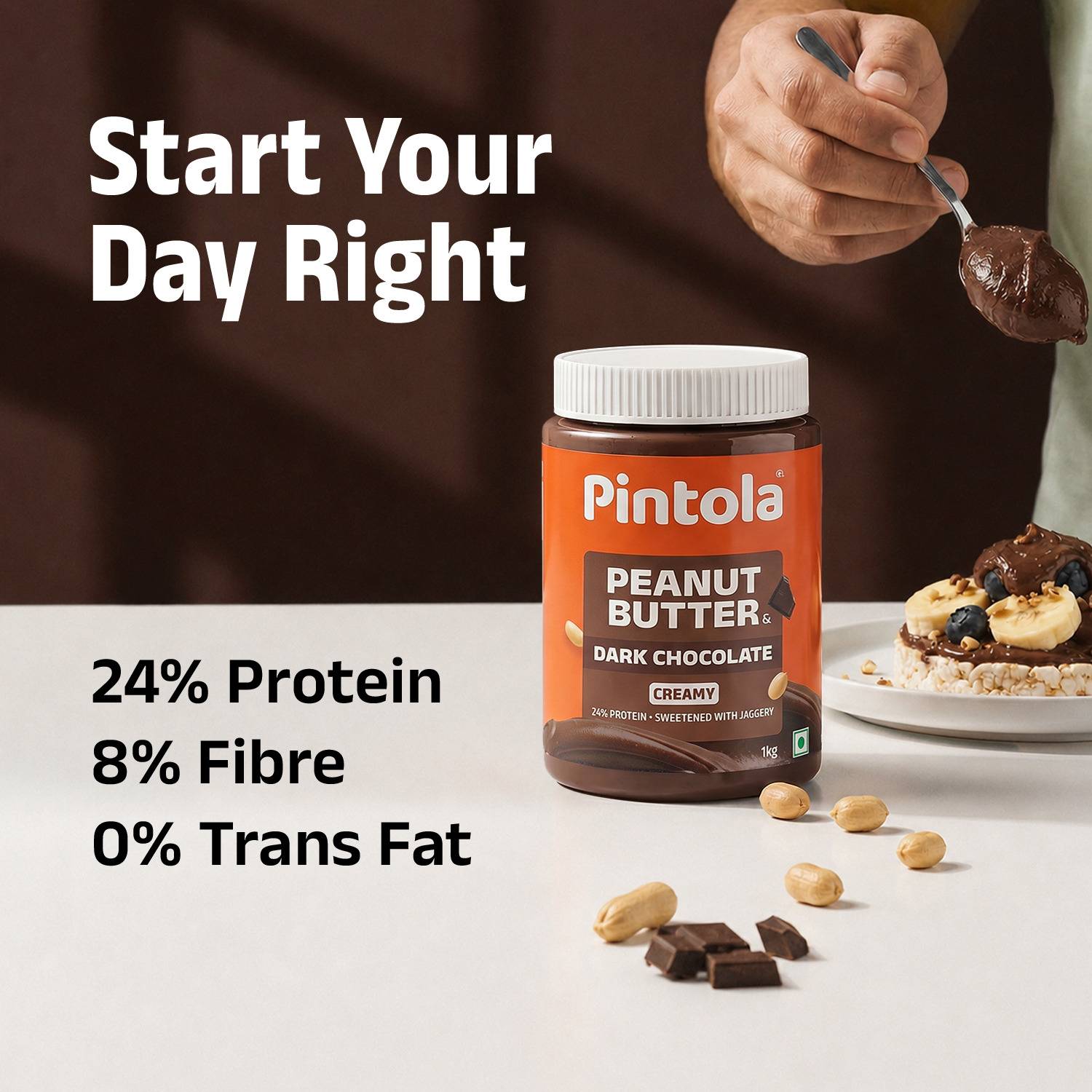 Pintola Dark Chocolate Peanut Butter 1 kg - Image 2