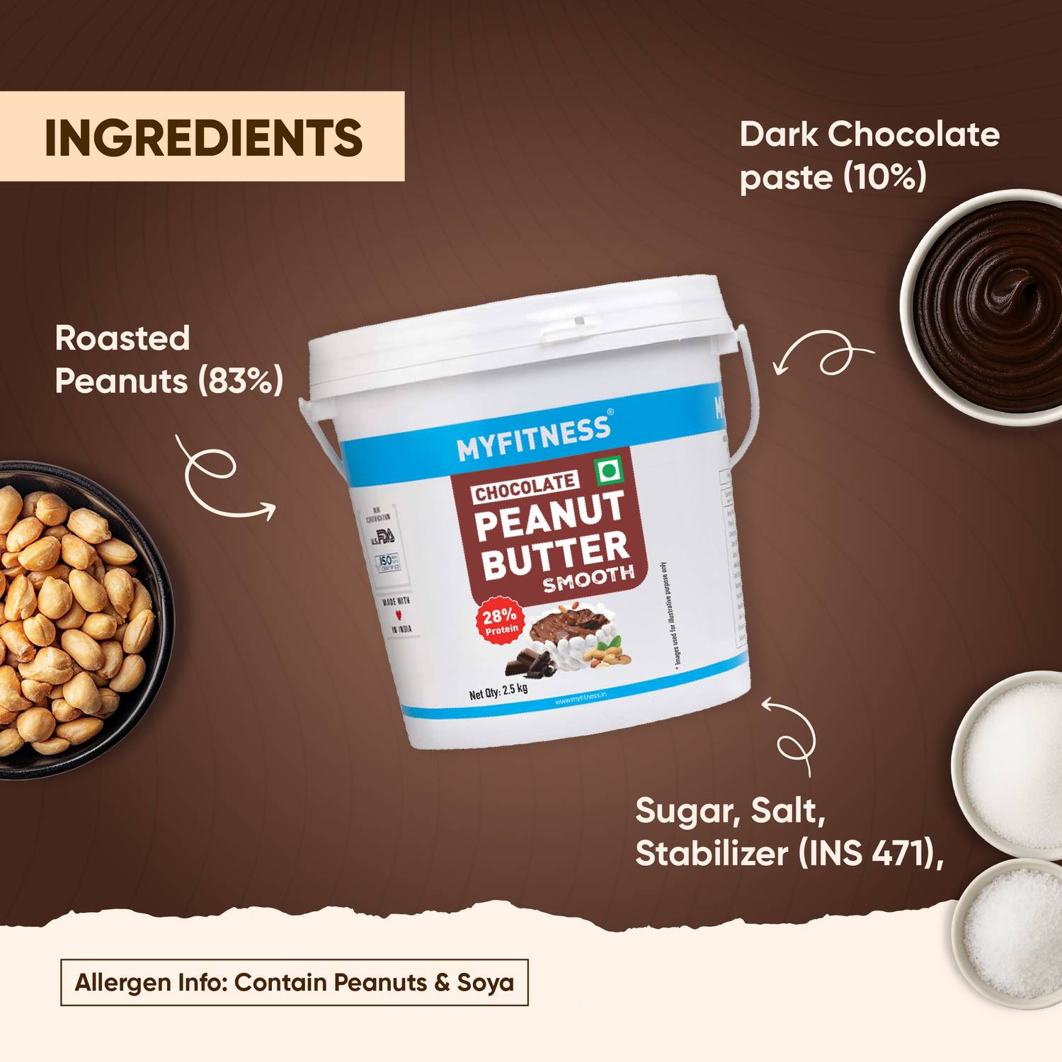 MYFITNESS Chocolate Peanut Butter Spread 28g - Image 5