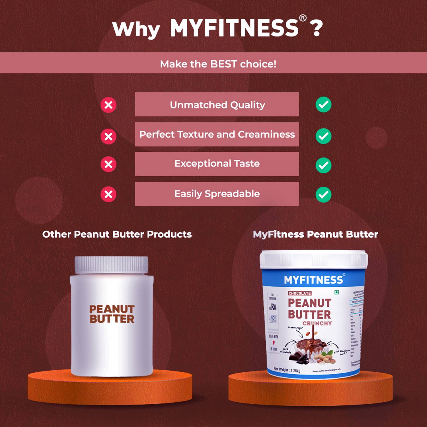 MyFitness Chocolate Peanut Butter (Crunchy) 510 g - Image 3