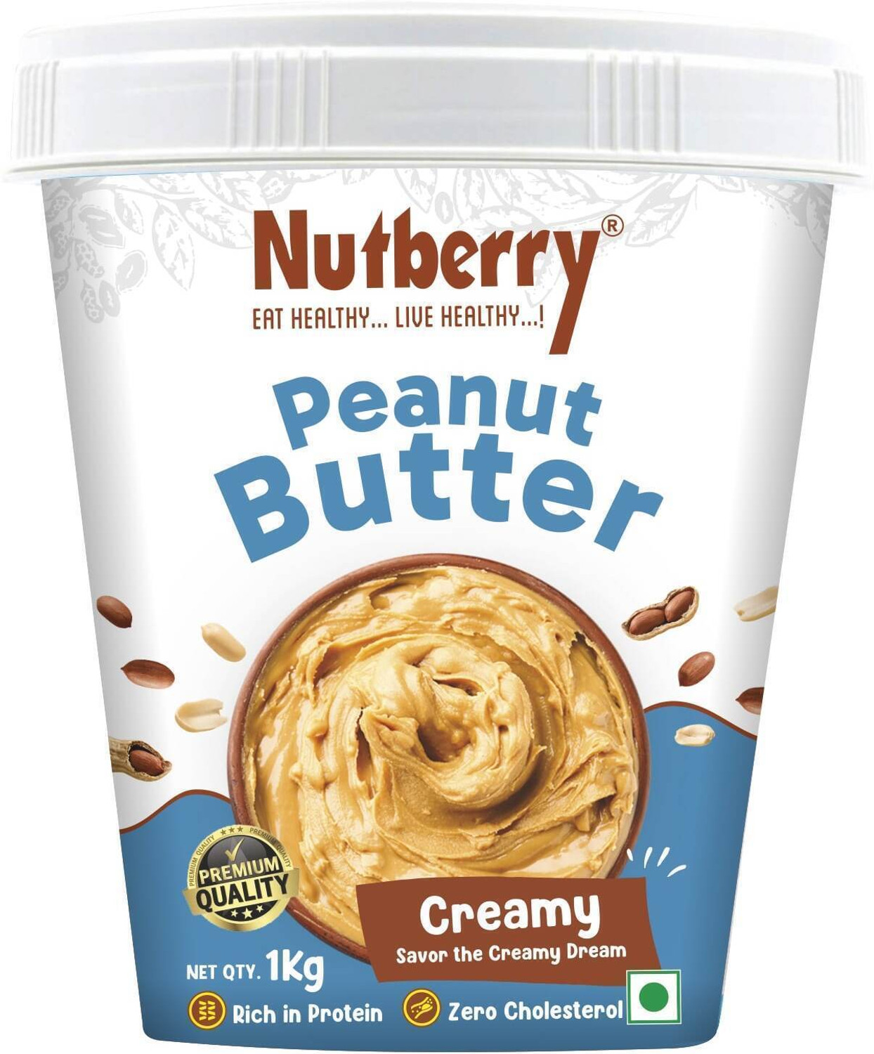 Image of Nutberry PEANUT BUTTER CRUNCHY 1KG AND CREAMY 1KG FREE COMBO