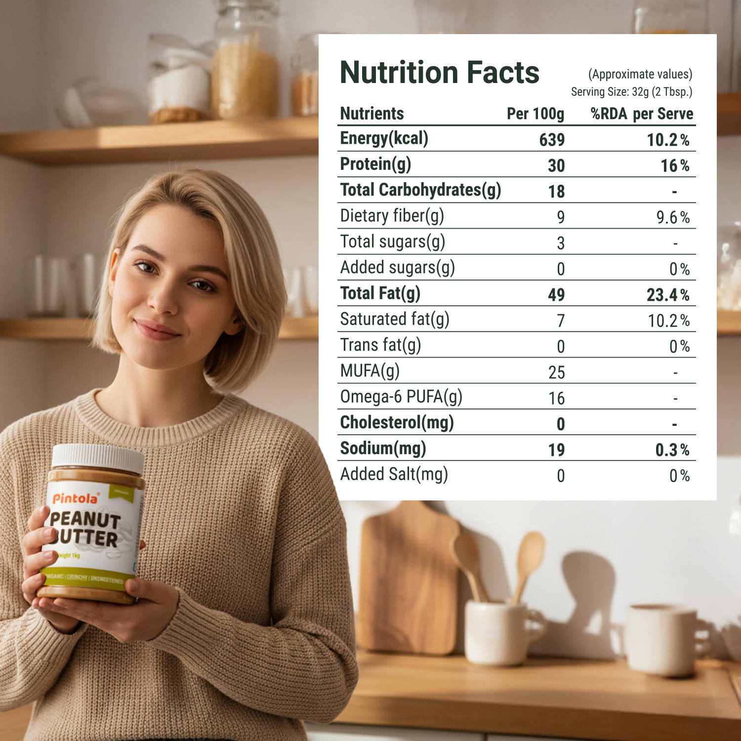 Image of Pintola Organic Peanut Butter (Crunchy) (Unsweetened)